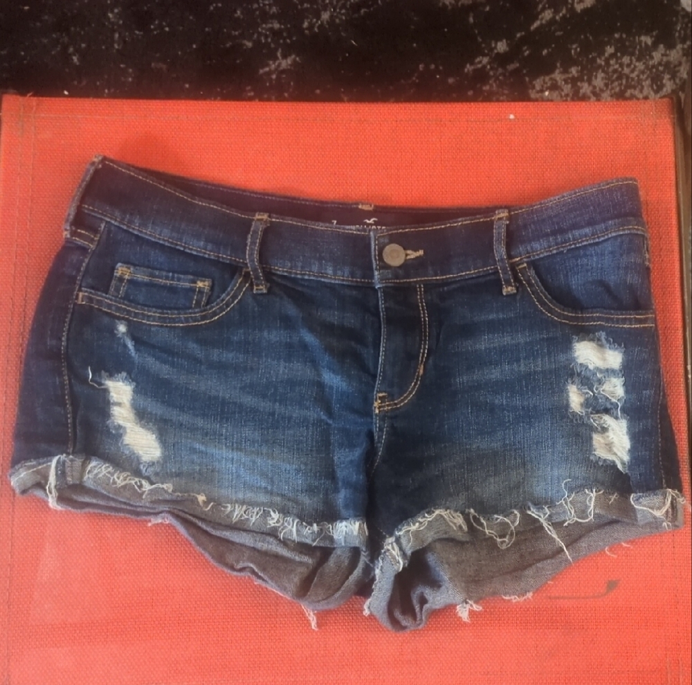 Hollister Blue Distressed Jean Shorts